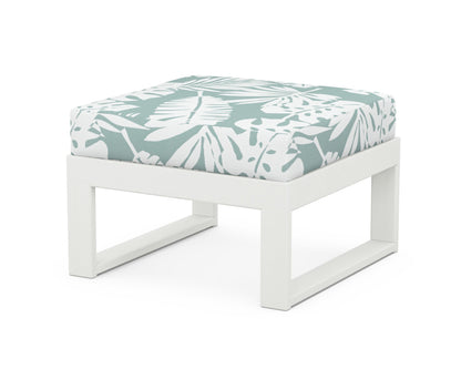 Unbranded Modular Ottoman - Modern in Vintage White / Leaf Glacier Spa