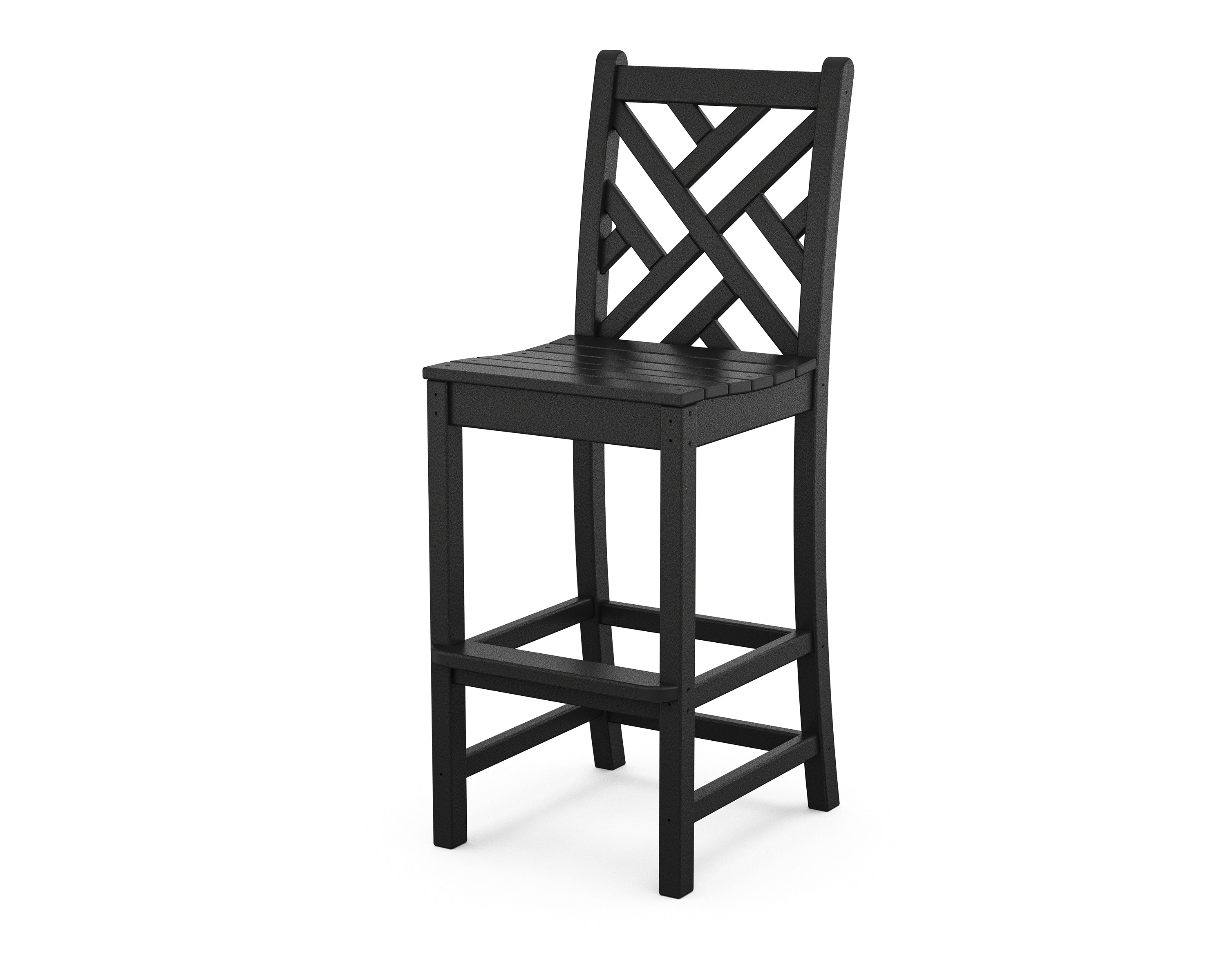 POLYWOOD® Chippendale Bar Side Chair in Black
