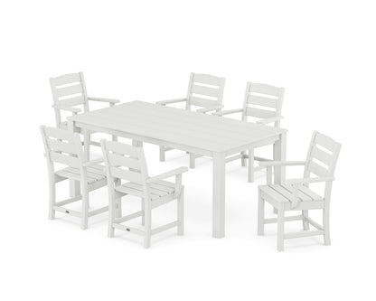 POLYWOOD® Lakeside Arm Chair 7-Piece Parsons Dining Set in White