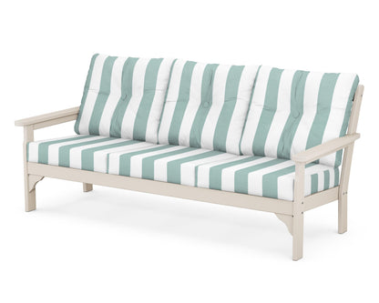 POLYWOOD® Vineyard Deep Seating Sofa in Sand / Cabana Stripe Glacier Spa