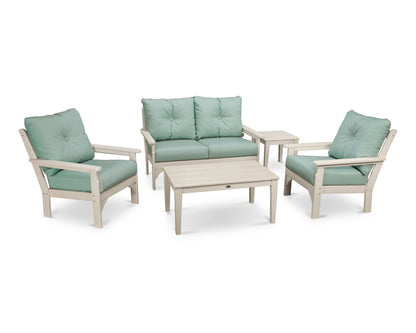 POLYWOOD® Vineyard 5-Piece Deep Seating Set in Sand / Spa