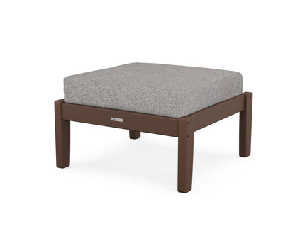 Martha Stewart by POLYWOOD® Chinoiserie Deep Seating Ottoman in Mahogany / Grey Mist