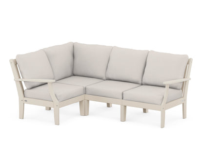 POLYWOOD® Braxton Modular 4-Piece Deep Seating Set in Sand / Cast Ash