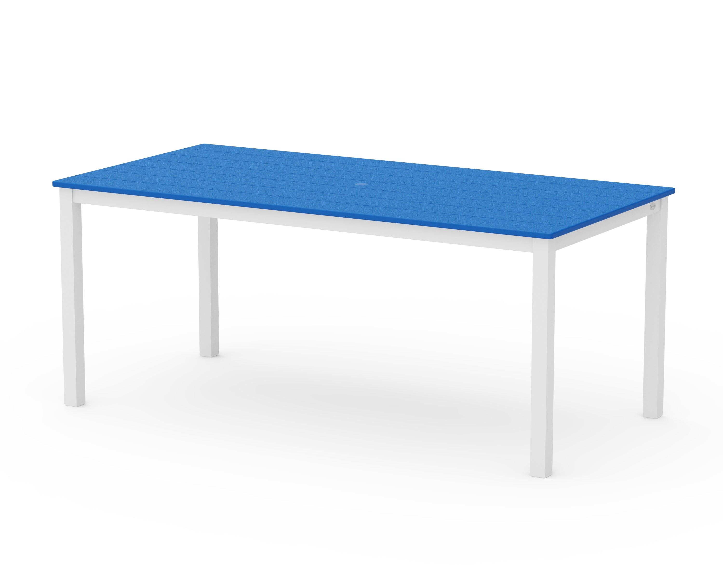 POLYWOOD® Main Street 36" x 72" Dining Table in White / Pacific Blue
