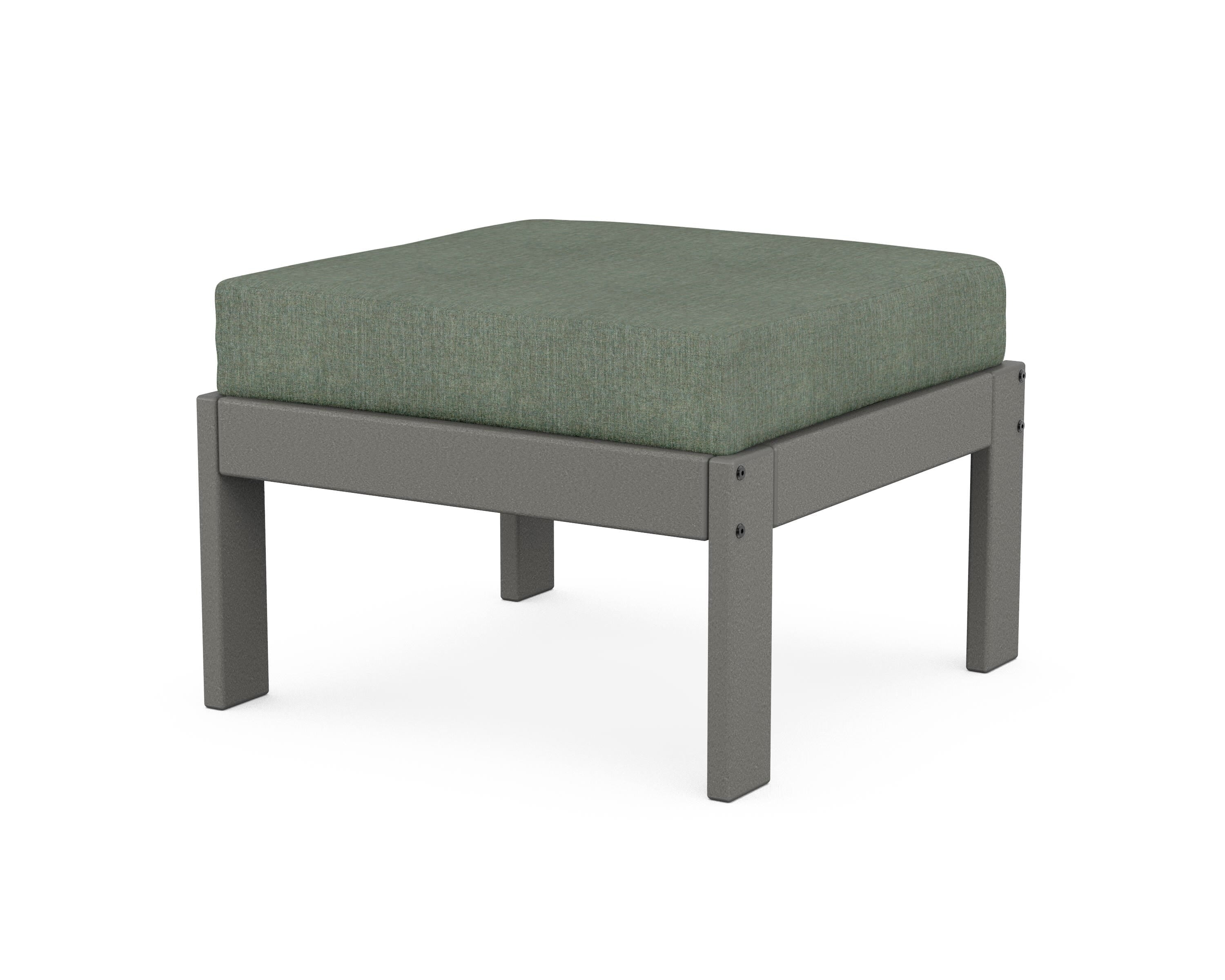 POLYWOOD® Vineyard Modular Ottoman in Slate Grey / Cast Sage