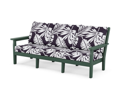 POLYWOOD® Chippendale Deep Seating Sofa in Green / Leaf Navy