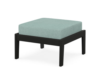 Unbranded Deep Seating Ottoman in Black / Glacier Spa