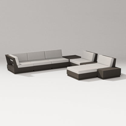 PW Designer Series Elevate 9-Piece Conversation Sectional in Vintage Coffee / Cast Ash
