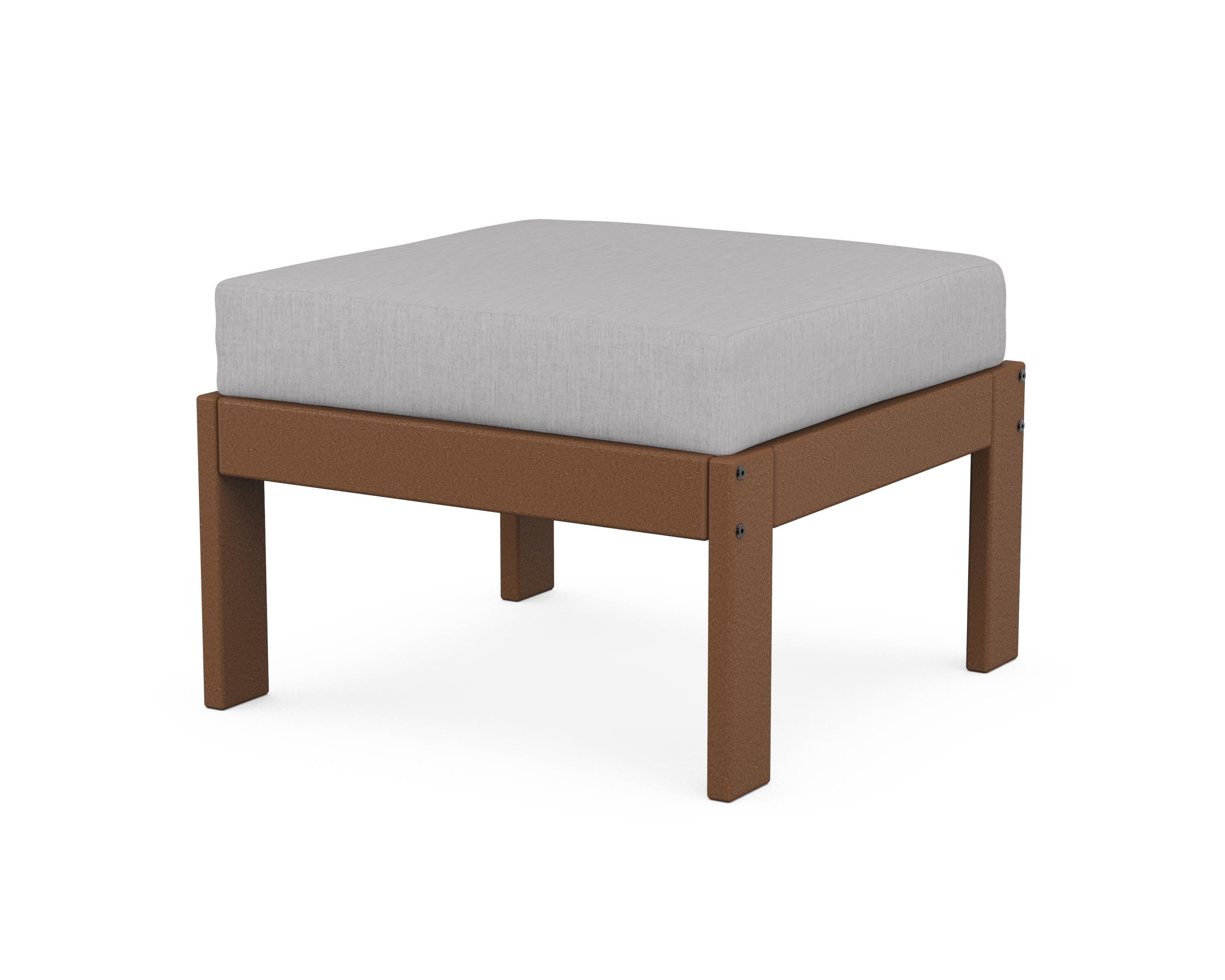 POLYWOOD® Vineyard Modular Ottoman in Teak / Granite