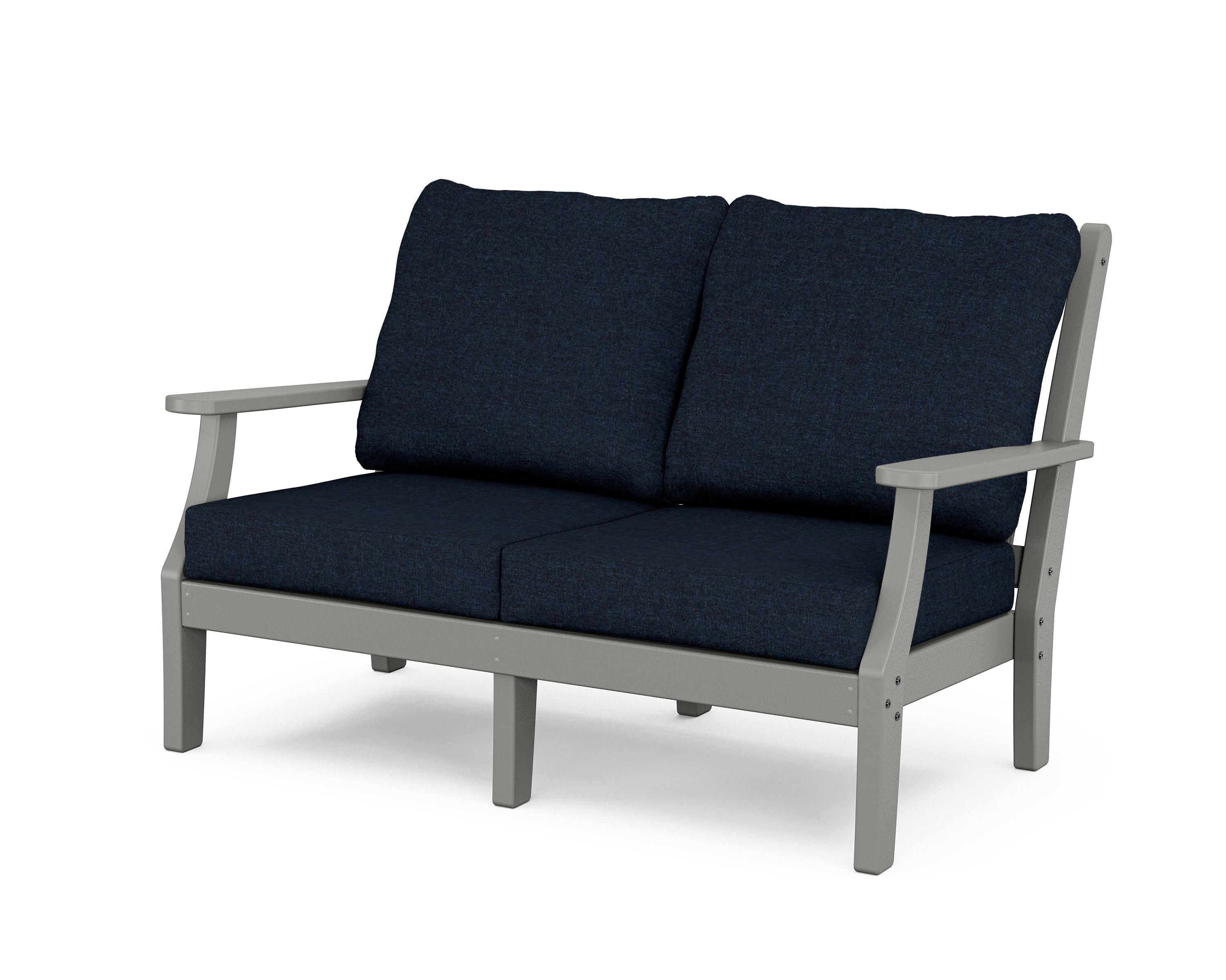 Country Living Wovendale Deep Seating Loveseat in Slate Grey / Marine Indigo