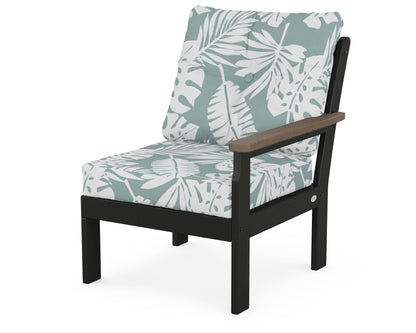 POLYWOOD® Vineyard Modular Right Arm Chair in Black / Kona / Leaf Glacier Spa