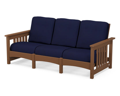 POLYWOOD® Club Mission Sofa in Teak / Navy