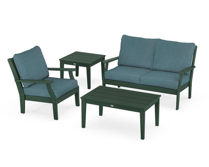 POLYWOOD® Braxton 4-Piece Deep Seating Set in Green / Ocean Teal