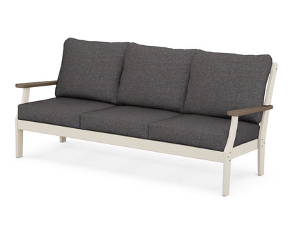 POLYWOOD® Braxton Deep Seating Sofa in Sand / Kona / Ash Charcoal