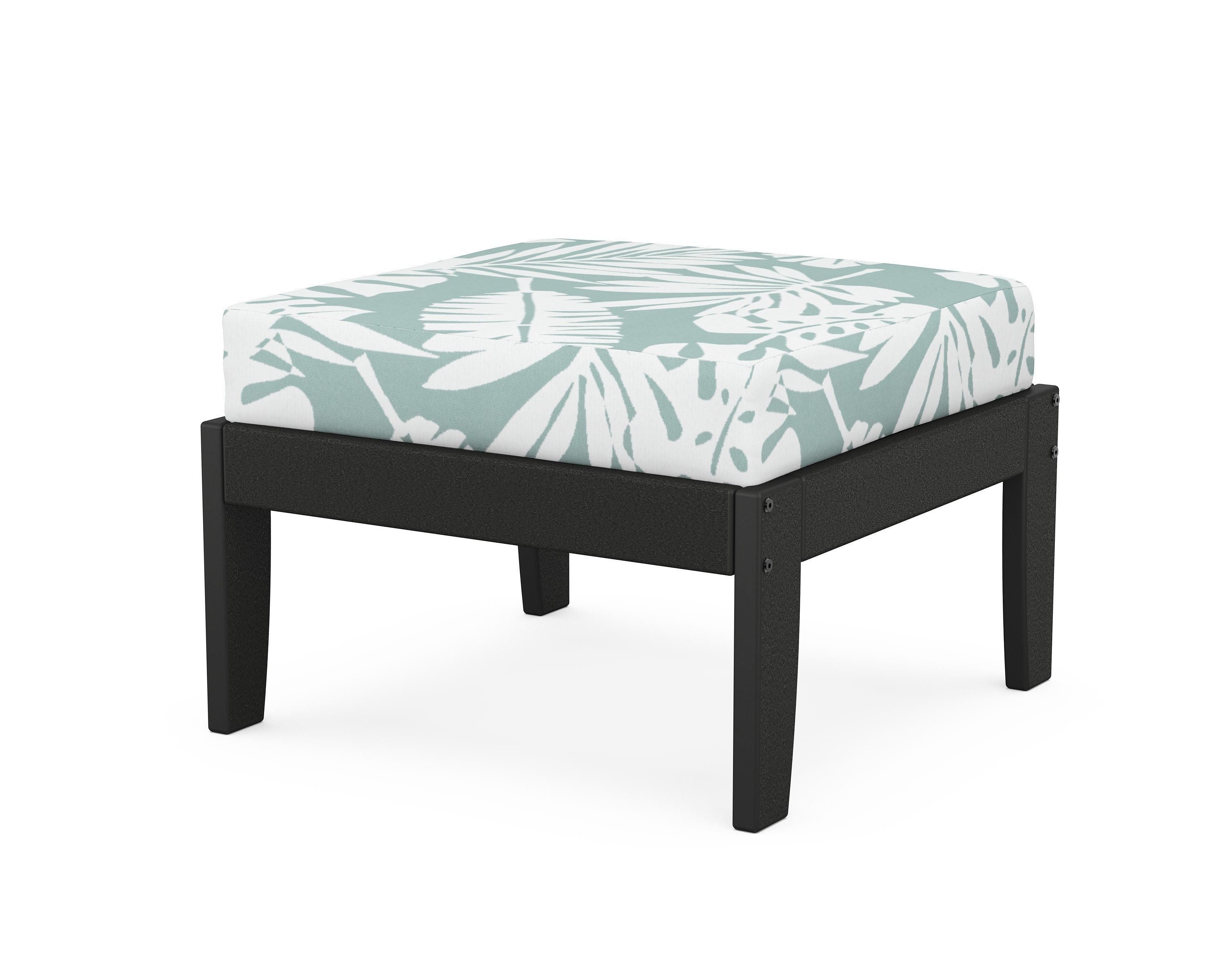 Unbranded Modular Ottoman - Classic in Black / Leaf Glacier Spa