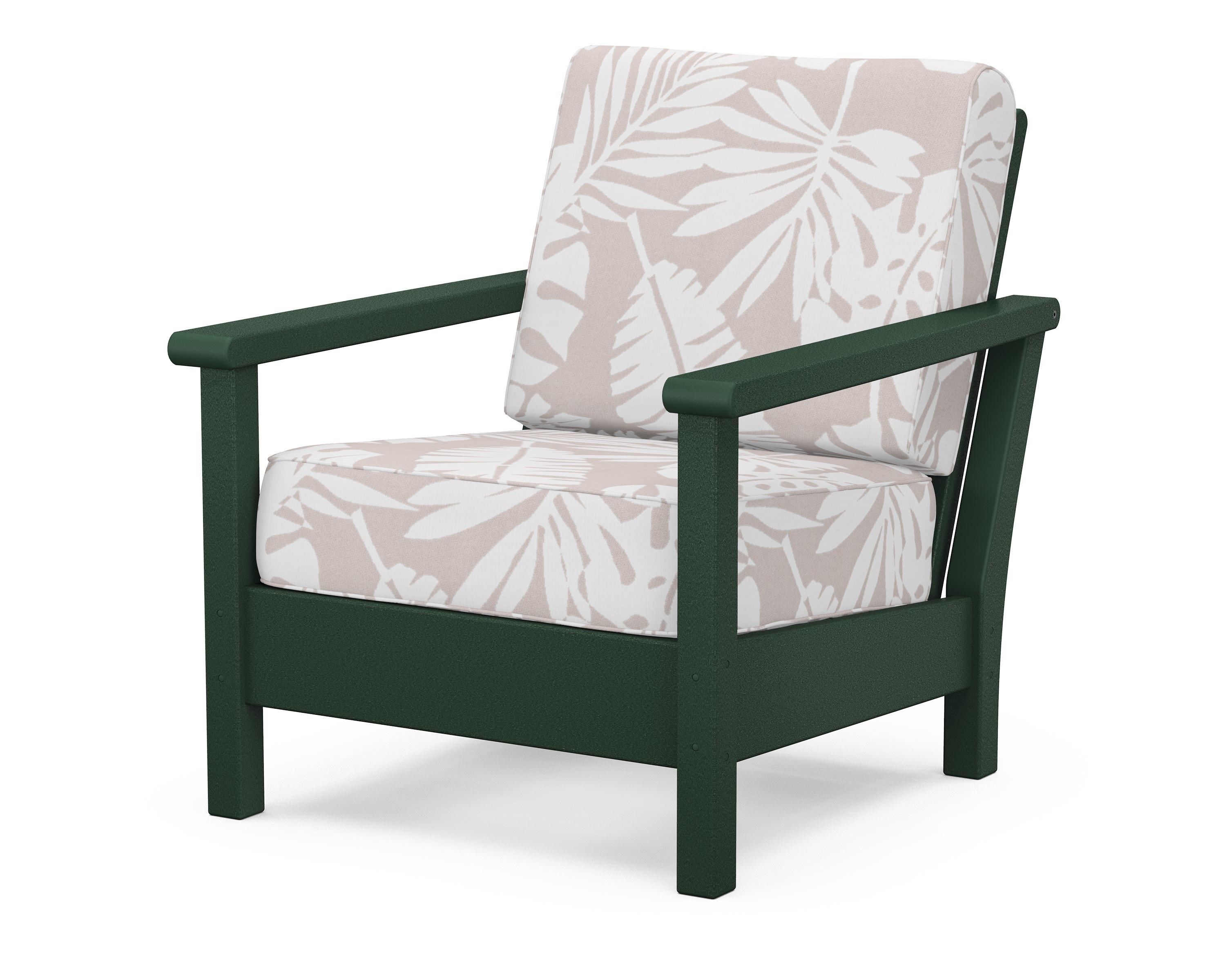 POLYWOOD® Harbour Deep Seating Chair in Green / Leaf Dune Burlap