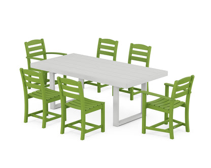POLYWOOD® La Casa Café 7-Piece Dining Set in Lime / White