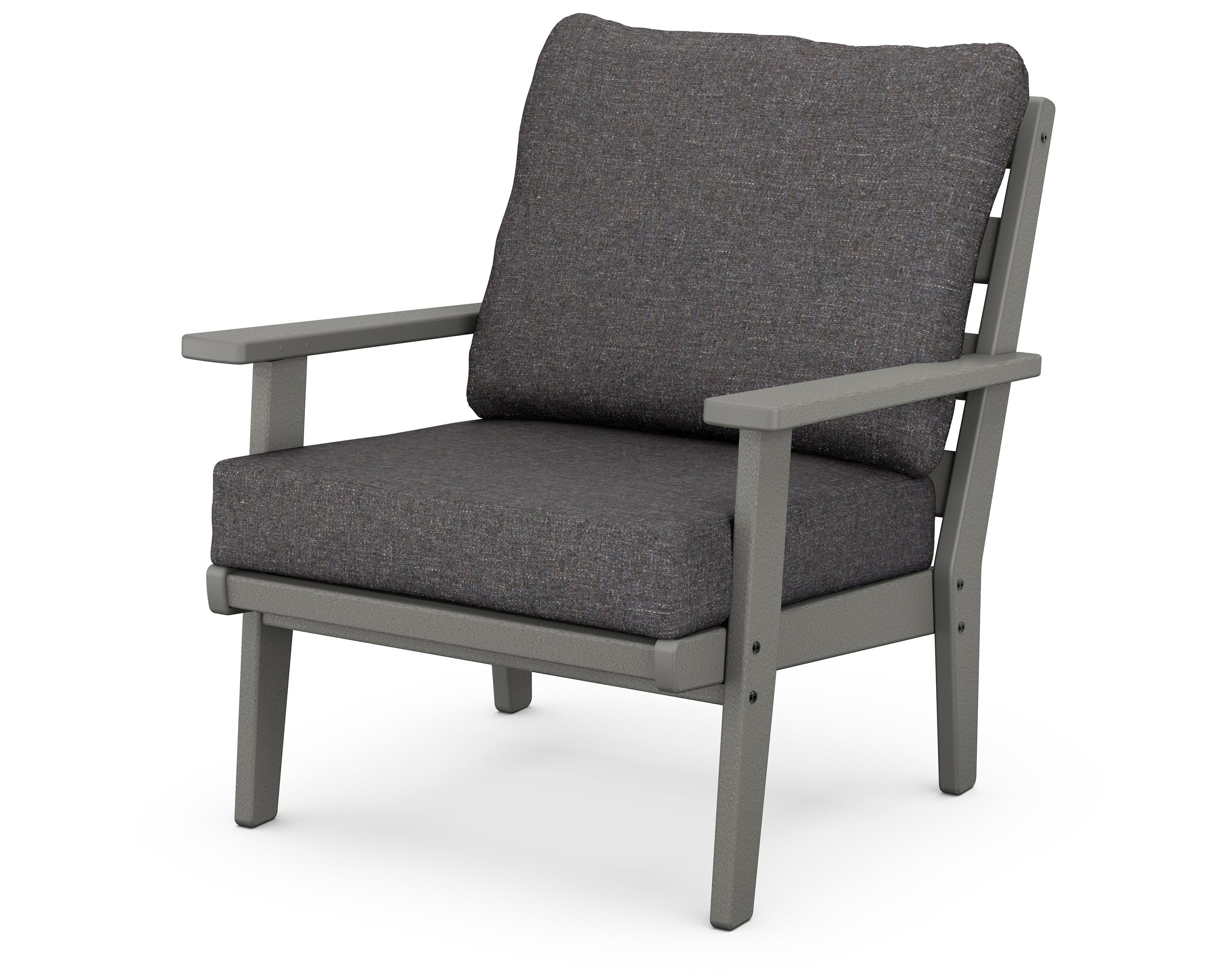 POLYWOOD® Grant Park Deep Seating Chair in Slate Grey / Ash Charcoal