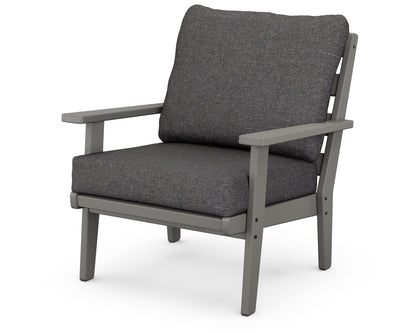 POLYWOOD® Grant Park Deep Seating Chair in Slate Grey / Ash Charcoal