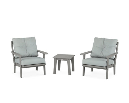 POLYWOOD® Mission 3-Piece Deep Seating Set in Slate Grey / Spa