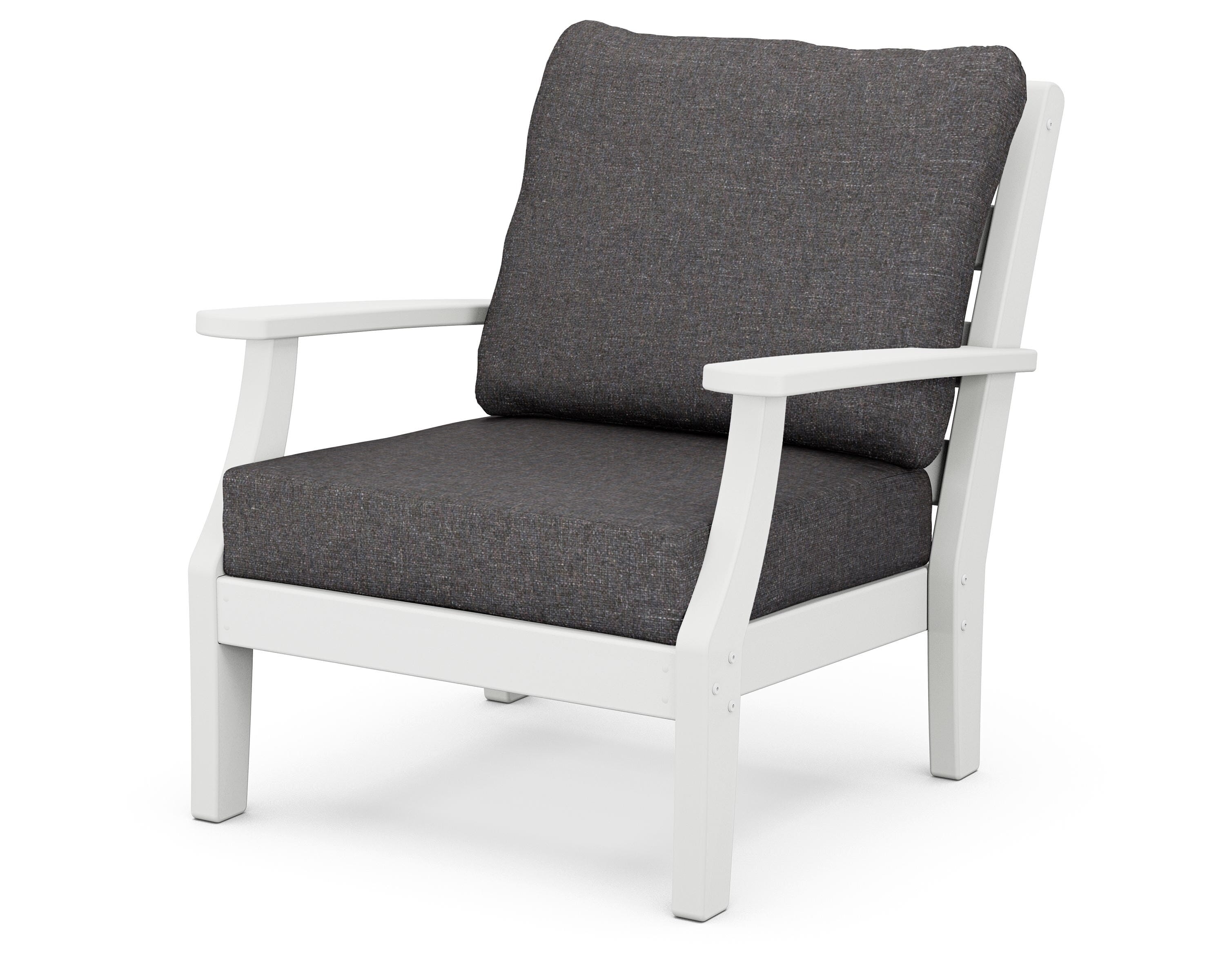 POLYWOOD® Chesapeake Deep Seating Chair in White / Ash Charcoal