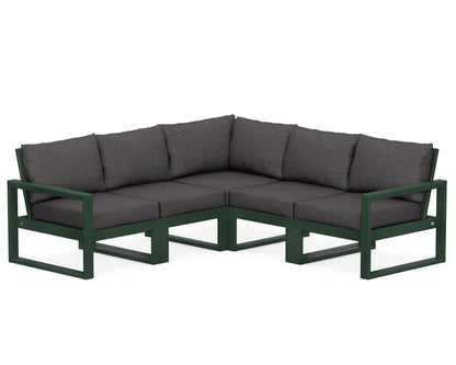 POLYWOOD® EDGE 5-Piece Modular Deep Seating Set in Green / Ash Charcoal