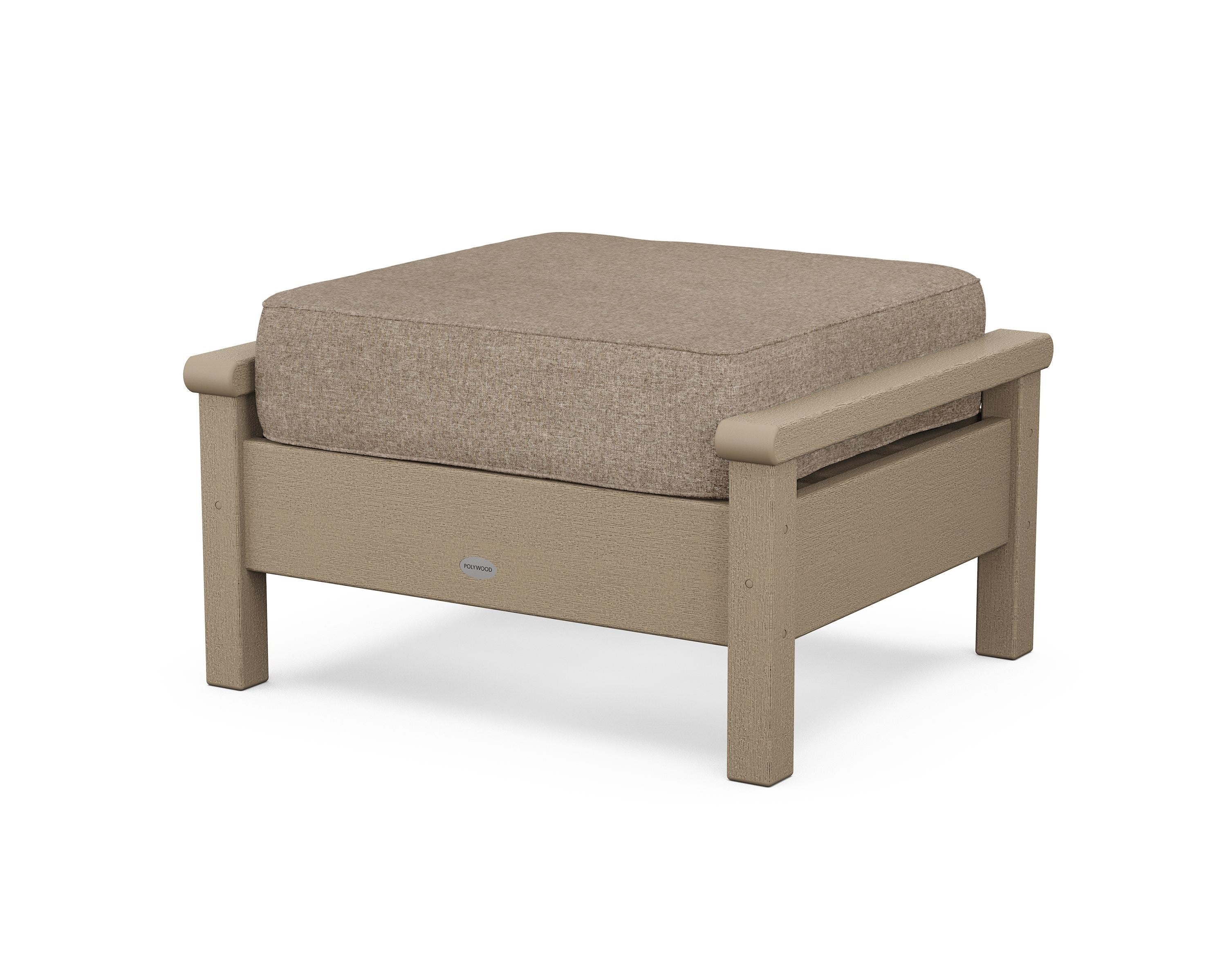 POLYWOOD® Harbour Deep Seating Ottoman in Vintage Sahara / Spiced Burlap