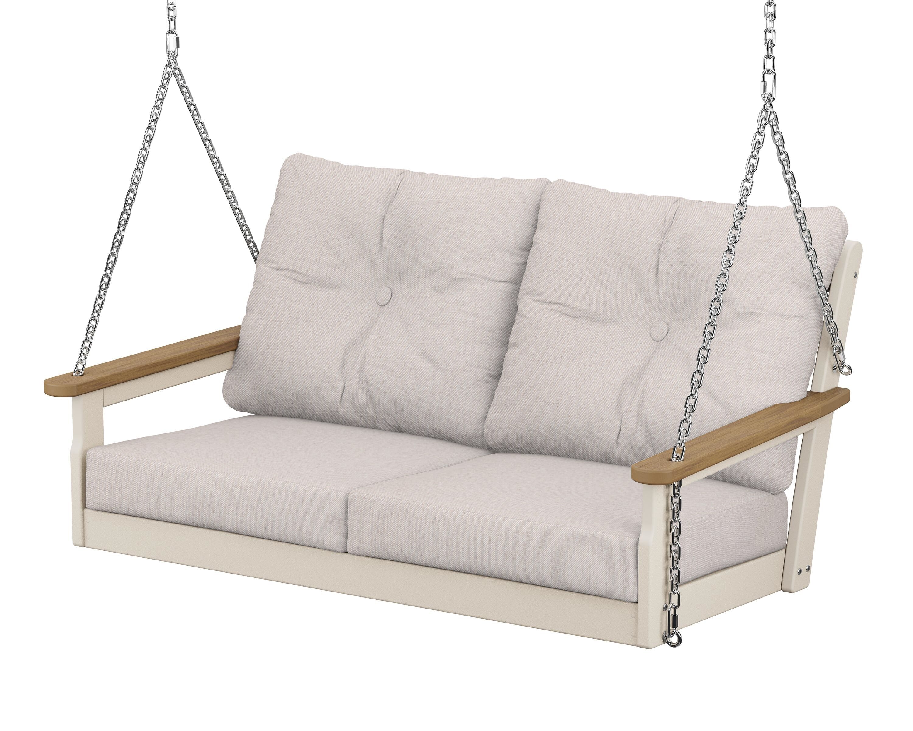 POLYWOOD® Vineyard Deep Seating Swing in Sand / Natural / Dune Burlap