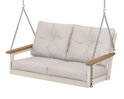 POLYWOOD® Vineyard Deep Seating Swing in Sand / Natural / Dune Burlap