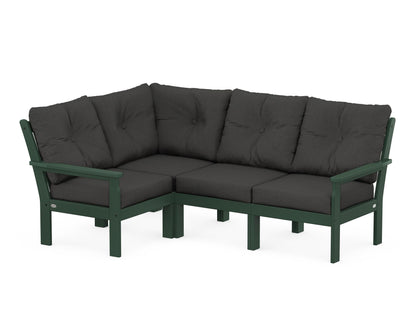 POLYWOOD® Vineyard 4-Piece Sectional in Green / Spectrum Carbon