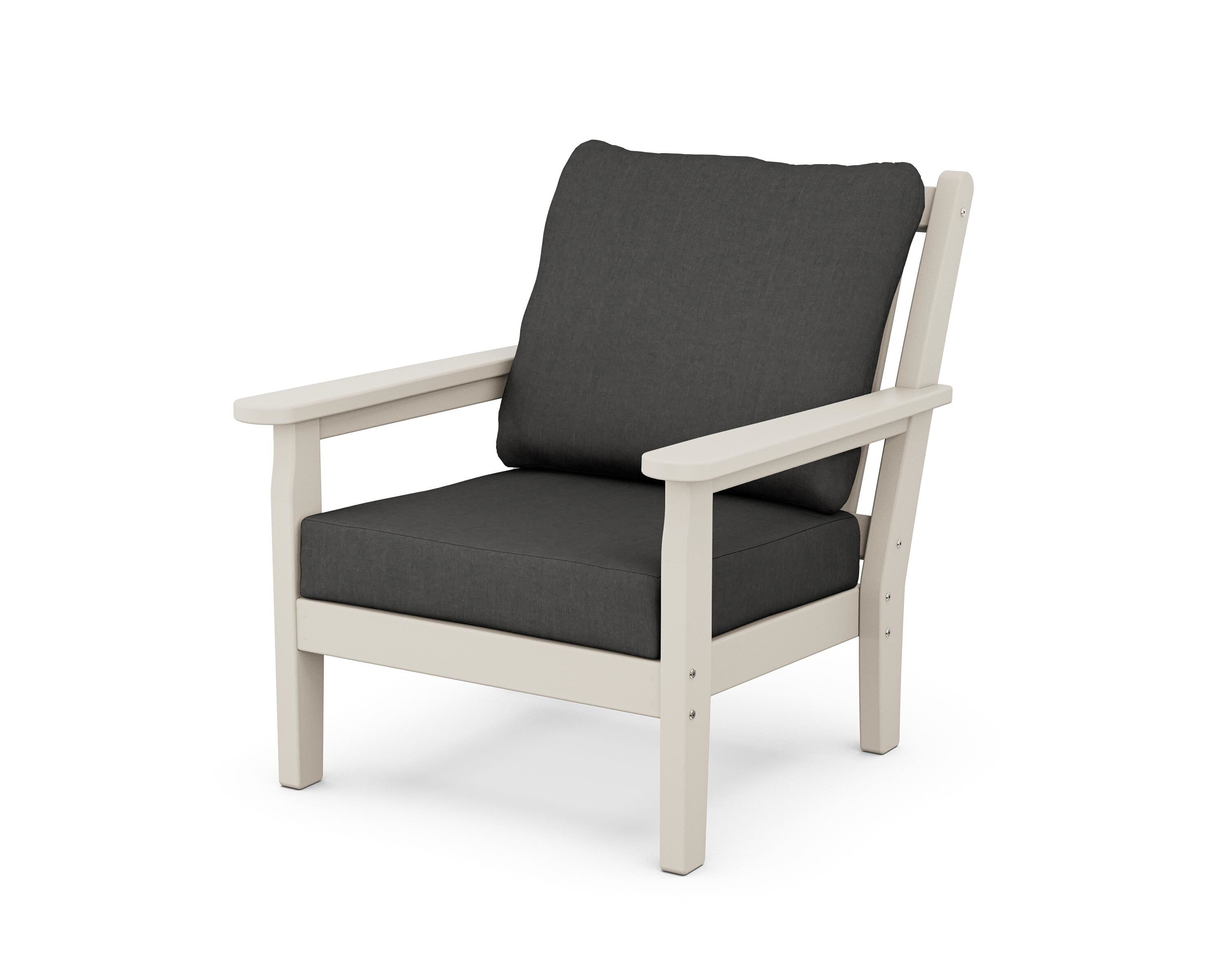 POLYWOOD® Chippendale Deep Seating Chair in Sand / Spectrum Carbon