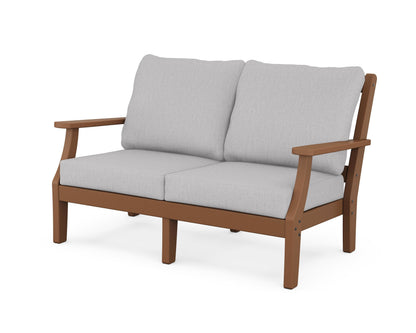 Martha Stewart by POLYWOOD® Chinoiserie Deep Seating Loveseat in Teak / Granite