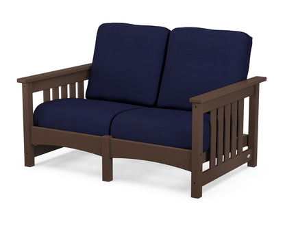 POLYWOOD® Club Mission Loveseat in Mahogany / Navy