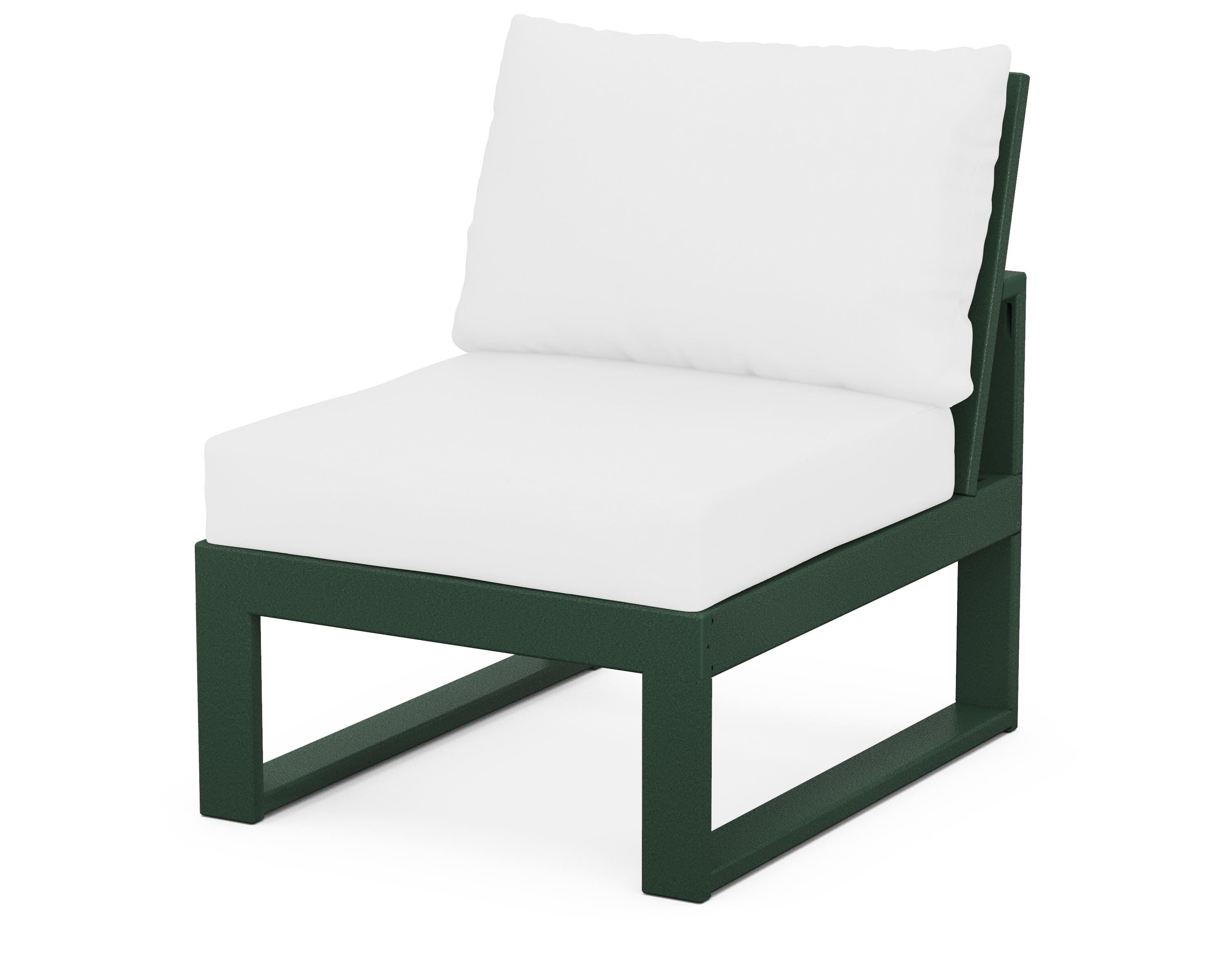 Unbranded Modular Armless Chair in Green / Natural