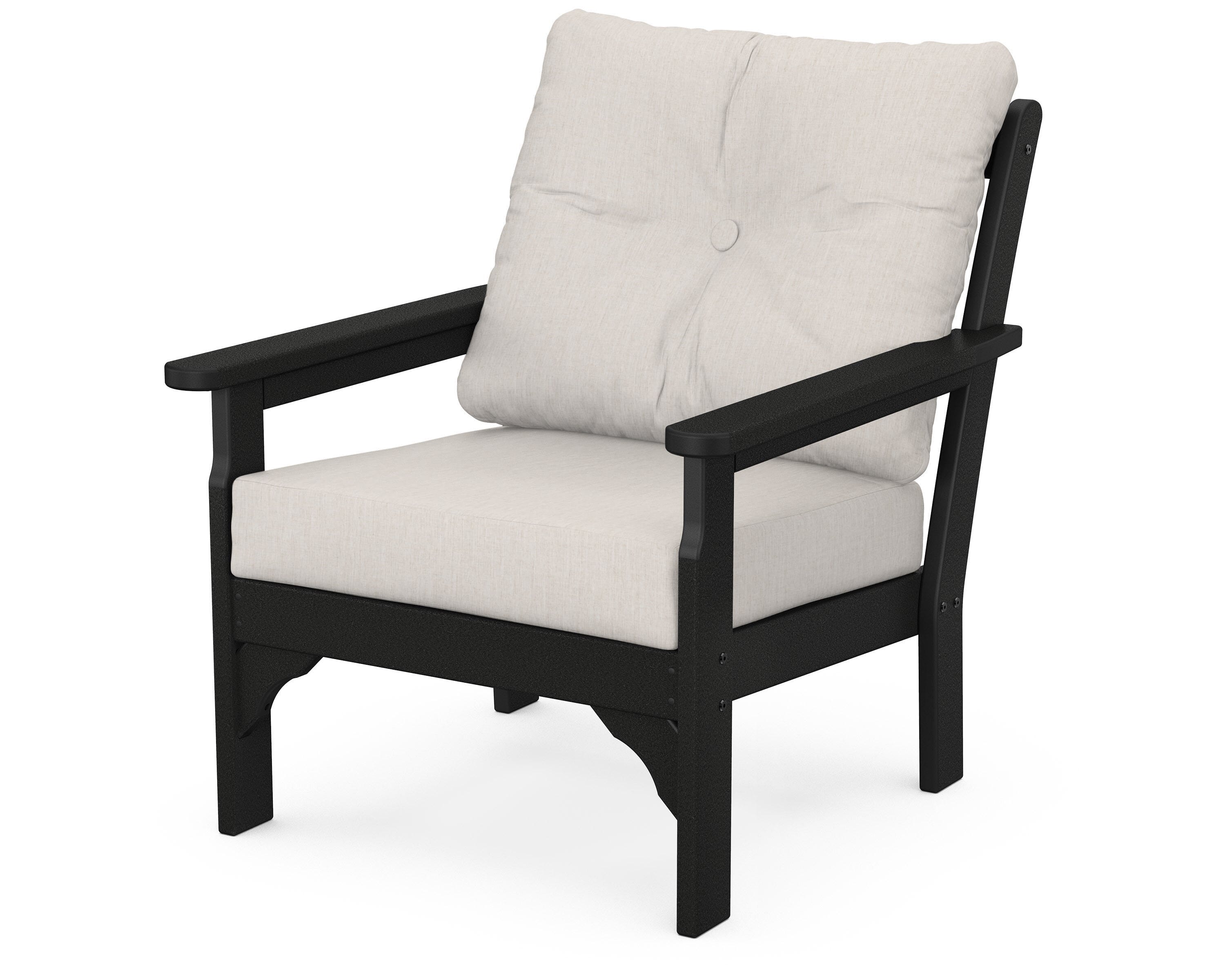 POLYWOOD® Vineyard Deep Seating Chair in Black / Cast Ash