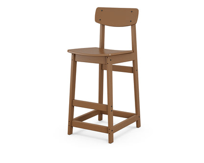 POLYWOOD® Modern Studio Urban Bar Chair in Teak