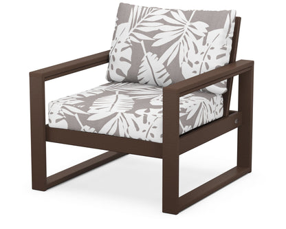 POLYWOOD® EDGE Club Chair in Mahogany / Leaf Grey Mist