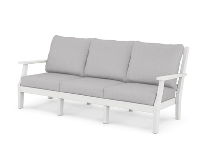 Martha Stewart by POLYWOOD® Chinoiserie Deep Seating Sofa in White / Granite