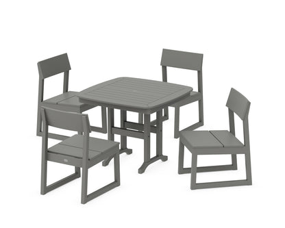 POLYWOOD® EDGE Side Chair 5-Piece Dining Set in Slate Grey