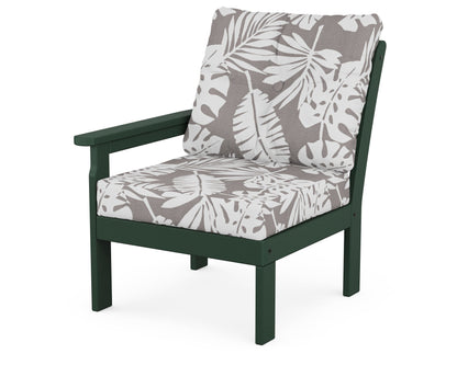 POLYWOOD® Vineyard Modular Left Arm Chair in Green / Leaf Grey Mist