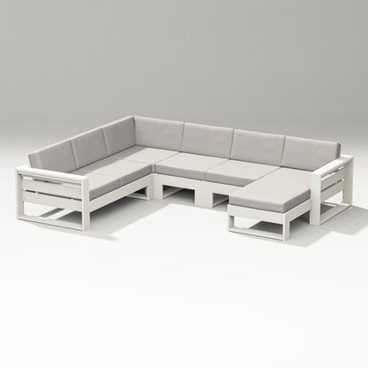 PW Designer Series Latitude Corner Sectional with Right Chaise in Vintage White / Cast Ash