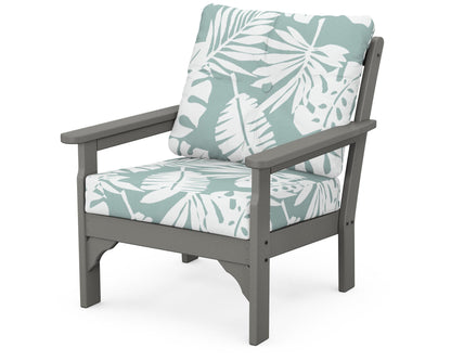 POLYWOOD® Vineyard Deep Seating Chair in Slate Grey / Leaf Glacier Spa