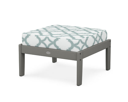 POLYWOOD® Braxton Deep Seating Ottoman in Slate Grey / Trellis Glacier Spa