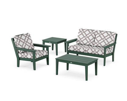 Country Living Wovendale 4-Piece Deep Seating Set in Green / Trellis Grey Mist