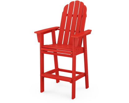 POLYWOOD® Vineyard Curveback Adirondack Bar Chair in Sunset Red