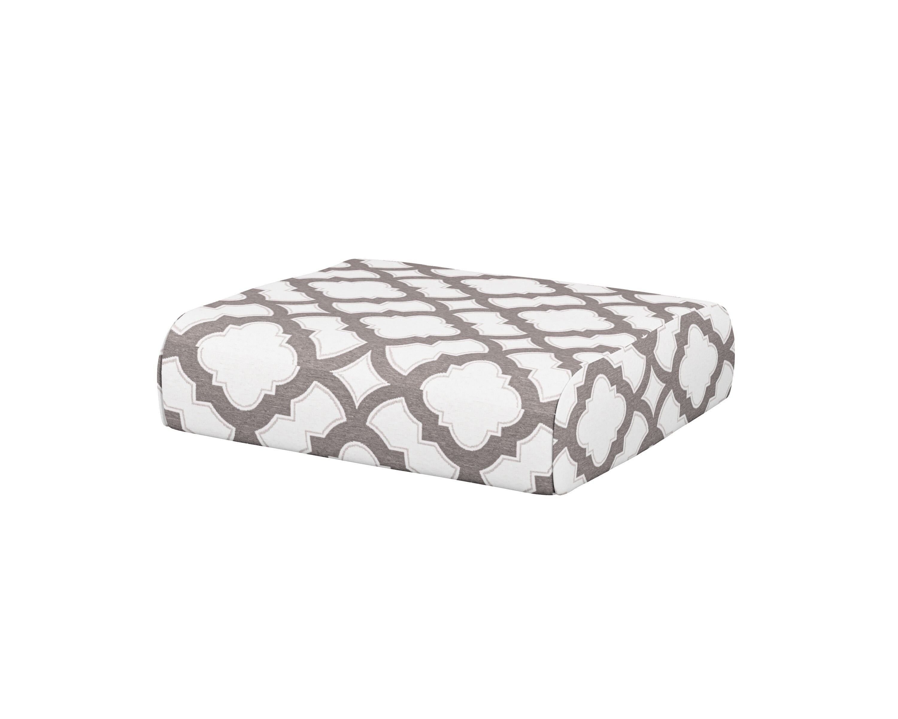 POLYWOOD® Club Ottoman Cushion in Trellis Grey Mist