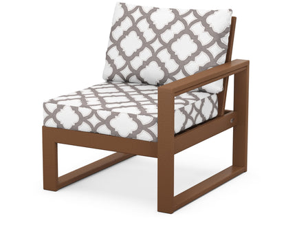 POLYWOOD® EDGE Modular Right Arm Chair in Teak / Trellis Grey Mist