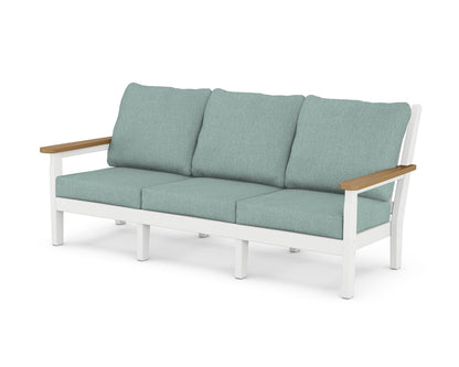 POLYWOOD® Chippendale Deep Seating Sofa in White / Natural / Glacier Spa