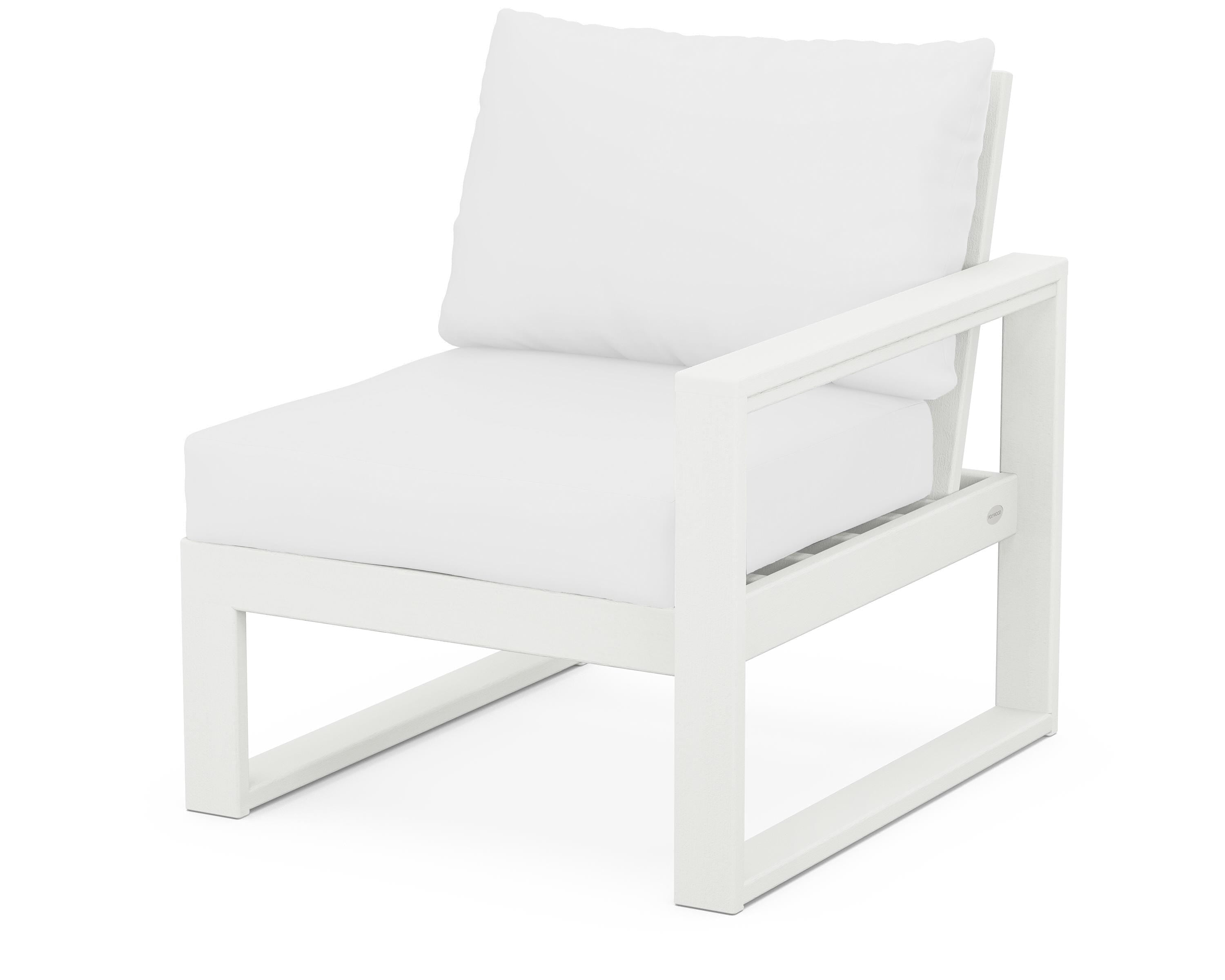POLYWOOD® EDGE Modular Right Arm Chair in Vintage White / Natural