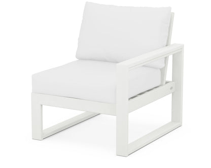 POLYWOOD® EDGE Modular Right Arm Chair in Vintage White / Natural